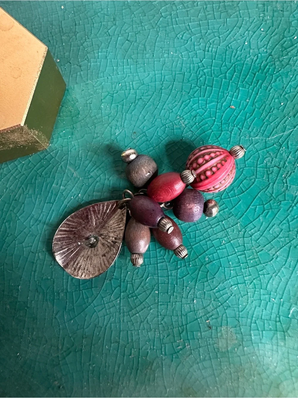 Christopher & Banks Red and Brown Cluster Drop‎ Earrings